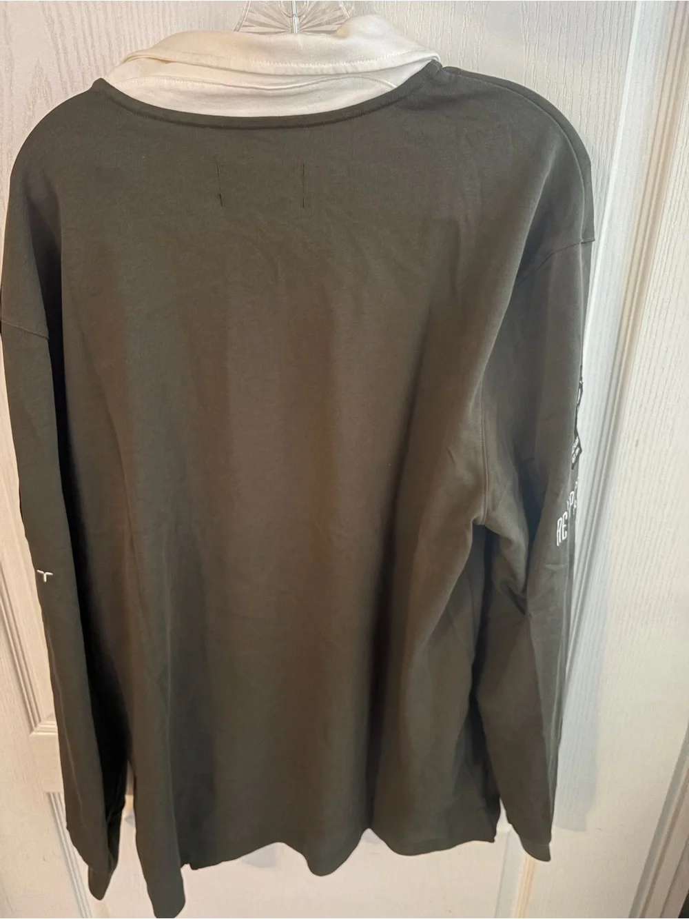 Jordan Long-Sleeve Polo Shirt - Olive & White